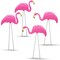 4E’s Novelty 4 Pink Flamingos Yard Decorations - Large Flamingos Yard Ornaments, Lawn Flamingos for Yard Sculptures & Statues Outdoor Garden Decor